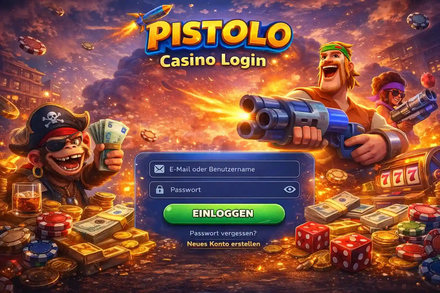 Pistolo Casino Login in Deutschland: So kommst du schnell ins Konto